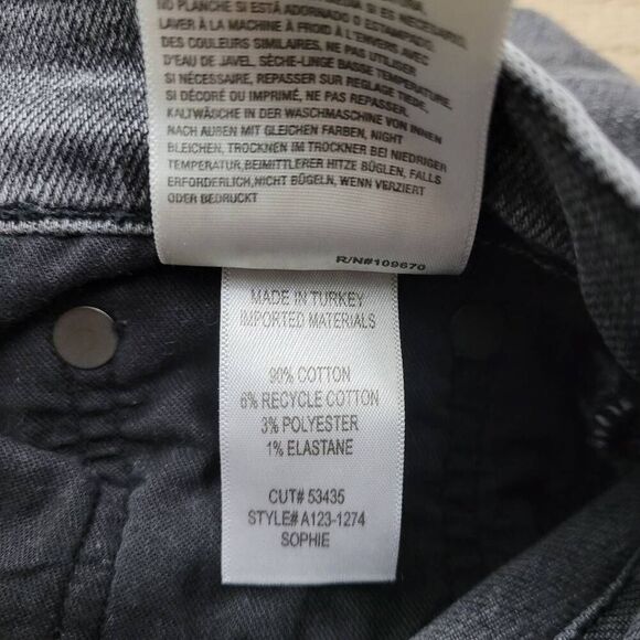 Agolde Sophie Ankle Mid-Rise Jeans Sz 27 Duet Gray Charcoal Skinny Stretchy - Picture 5 of 9